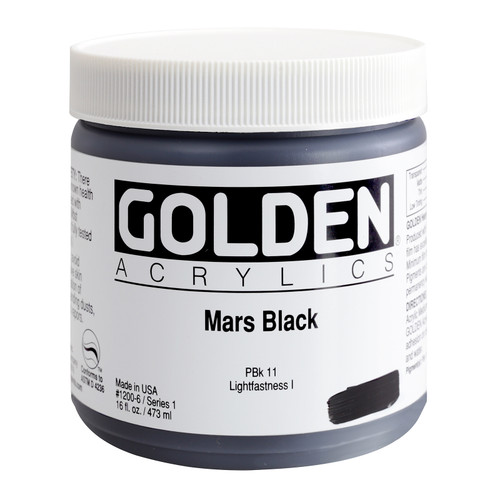 Golden Artist Colors Heavy Body Mars Black 16oz