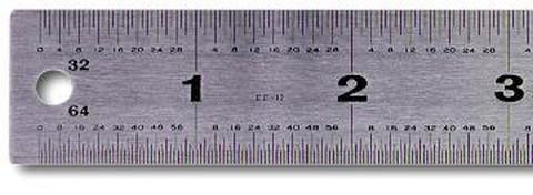  Pacific Arc Flexible Stainless-Steel Ruler, 6" Cork Back 