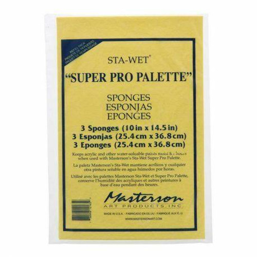 Masterson Sta-Wet Super Pro Palette Sponge Refill, 3/Pkg