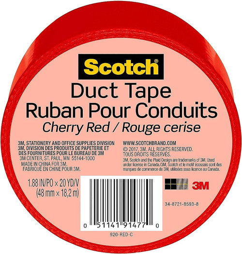 3M CO. Scotch 3M, Duct Tape, Cherry Red, 1.88" x 20yds 