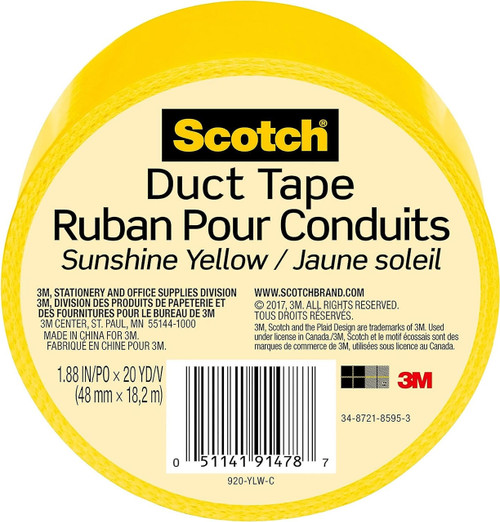 3M CO. Scotch 3M, Duct Tape, Sunshine Yellow, 1.88" x 20yds 