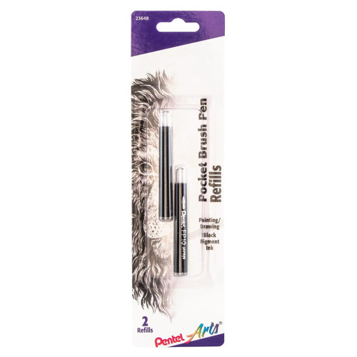  Pentel Pocket Brush Pen Refills - 2/Pkg., Black 
