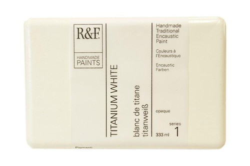 R&F Handmade Paints - Encaustic Paint Cake - 333ml Cakes - Titanium White