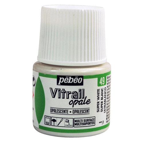 Pebeo Vitrail, Stained Glass Effect Paint, 45ml, Opaque Super White