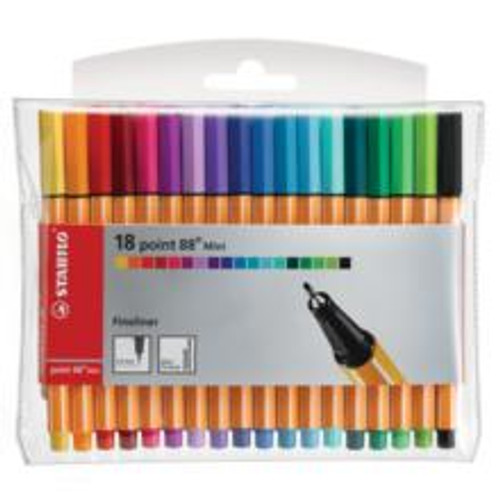 Stabilo - Pen 68 Mini Set - 18-Color Mini Pen 68 Wallet Set