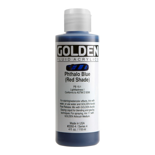 Golden Artist Colors Fluid Pthalo Blue Red Shade 4oz