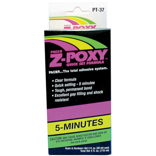 ZAP Zap Z-Poxy 5-Minute Epoxy Formula System, Includes Resin & Hardener, 2 Bottles, 2oz Each 