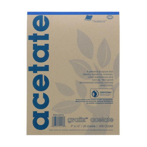 GRAFIX Grafix - Clear Acetate Film - .005" - 9" x 12"