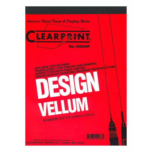 Clearprint 1000HP, Design Vellum Pack, Blank, 8.5" x 11", 50sh
