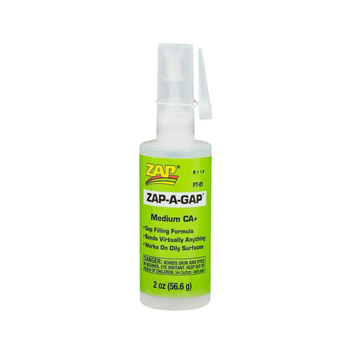 ZAP Zap-A-Gap, Medium CA Plus, Gap Filling Formula, Bonds to Virtually Anything, 2oz Bottle 