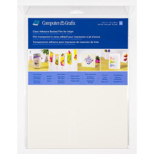 GRAFIX Grafix - Inkjet Adhesive Backed Clear Film - Clear
