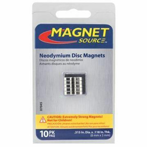 THE MAGNET SOURCE Magnet Source - Super Neodymium Disc Magnets - .315 dia x .118 thk, 10/Pkg