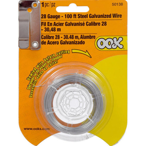 OOK INDUSTRIAL Ook Steel Galvanized Wire - 28 Gauge, 100 ft. 