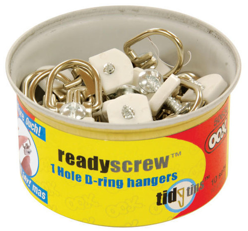 OOK INDUSTRIAL Ook - ReadyScrew D-Ring Hanger Tidy Tins - 1-Hole D-Ring Hangers 