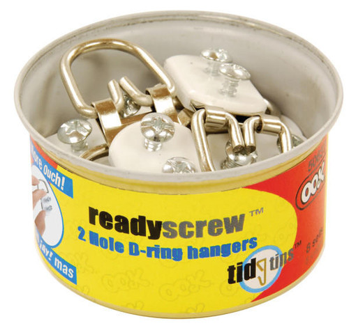 OOK INDUSTRIAL Ook - ReadyScrew D-Ring Hanger Tidy Tins - 2-Hole D-Ring Hangers 