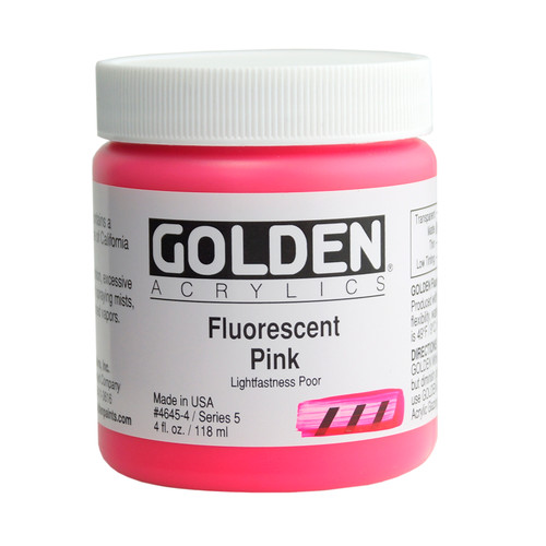 Golden Heavy Body Acrylic, 4oz. Jar, Fluorescent Pink