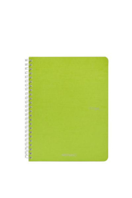Fabriano EcoQua Spiral-Bound Notebook, 5.83" x 8.27", A5, Grid, 70 Sheets, Lime