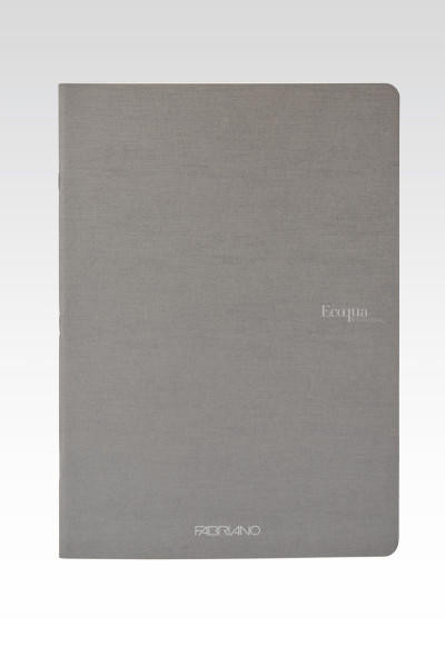Fabriano EcoQua Notebook, 8.27" x 11.69", A4, Grid, 40 Sheets, Grey