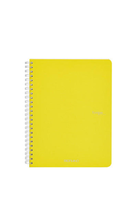 Fabriano EcoQua Spiral-Bound Notebook, 5.83" x 8.27", A5, Grid, 70 Sheets, Yello