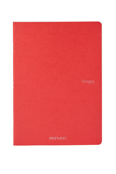 Fabriano EcoQua Notebook, 8.27" x 11.69", A4, Grid, 40 Sheets, Red