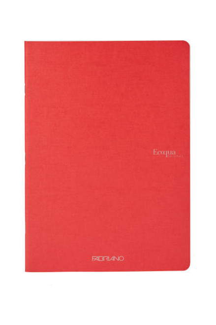Fabriano EcoQua Notebook, 8.27" x 11.69", A4, Lined, 40 Sheets, Red