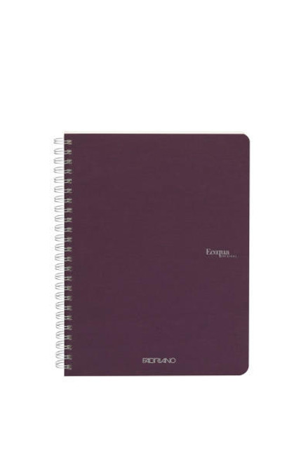 Fabriano EcoQua Spiral-Bound Notebook, 5.83" x 8.27", A5, Blank, 70 Sheets, Wine