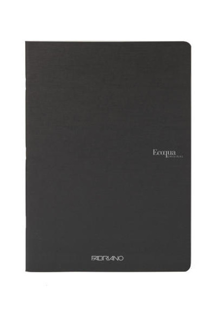  Fabriano EcoQua Notebook, Large, Staple-Bound, Blank, 38 Sheets, Black 