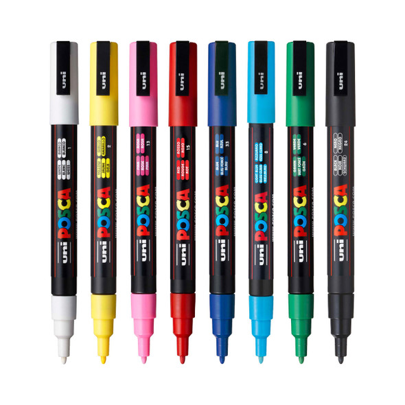 Posca 16-Color Paint Marker Set PC-3M Fine