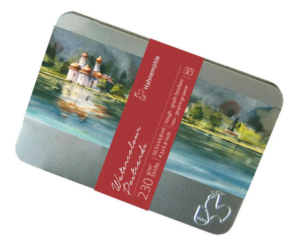  Hahnemuhle Watercolor Postcard Tin, 4.1" x 5.8", 30 Sheets, Cold-Pressed 