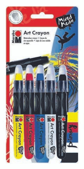 marabu Marabu Art Crayon Set, 5-Colors, Primary