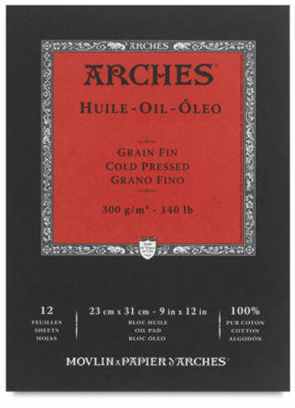 Arches 140 lb Oil Paper Pad, 9 x 12
