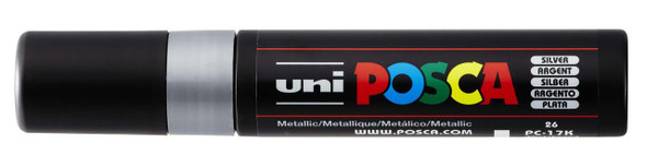 posca POSCA Paint Marker, PC-17K Extra Broad Rectangular Chisel, Silver 