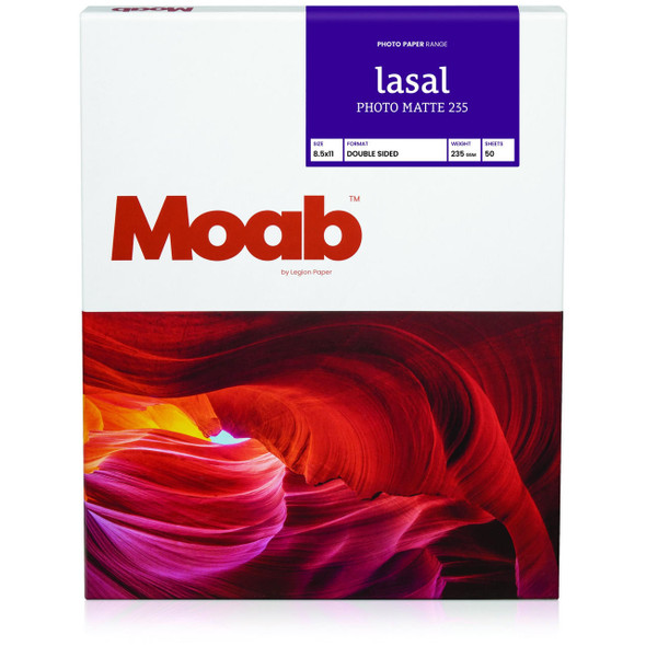 Legion Paper Moab Fine Art Inkjet Paper, Lasal Photo Matte 235, 8.5"x11", 50/pk 