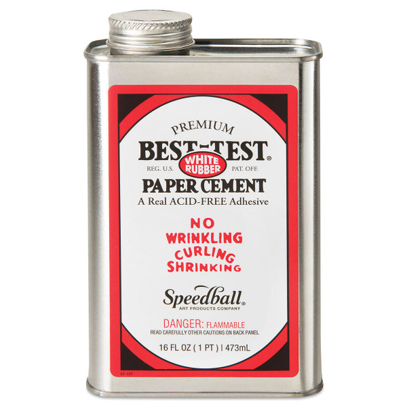 Speedball Art Products Best-Test Paper Cement, Acid-Free Adhesive, Permanent, 16 oz. 