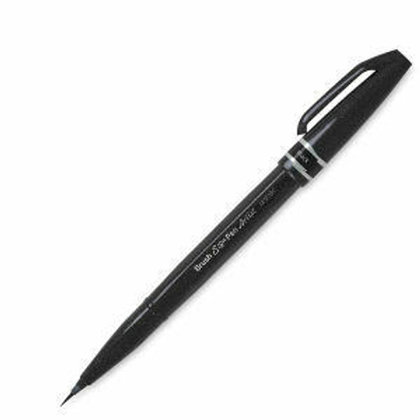 Pentel Sign Pens with Brush Tip, Micro Brush-Tip, Black