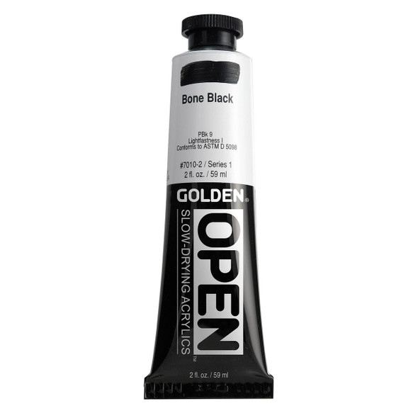 Golden Artist Colors Golden OPEN Slow-Drying Acrylic, Bone Black 2oz 