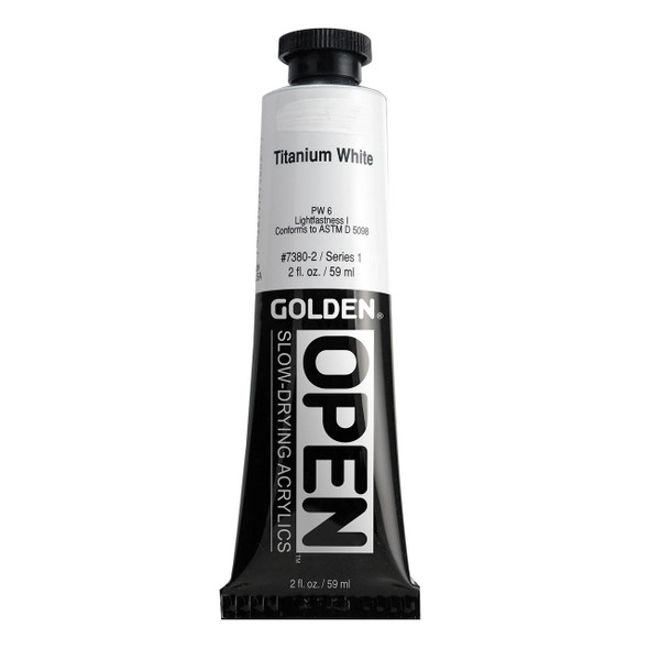GOLDEN OPEN Slow-Drying Acrylic Paint, Titanium White, 2oz