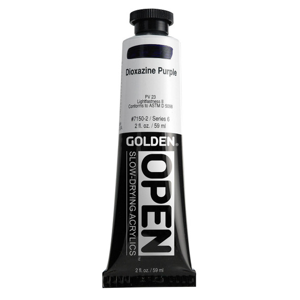 GOLDEN OPEN Slow-Drying Acrylic Paint, Dioxazine Purple, 2oz