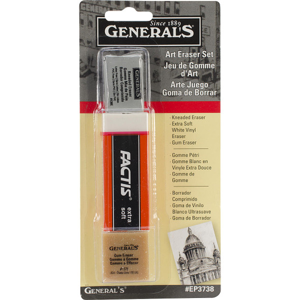 General Pencil Co, Inc General Pencil Art Eraser Set, 3/Pkg, Assorted