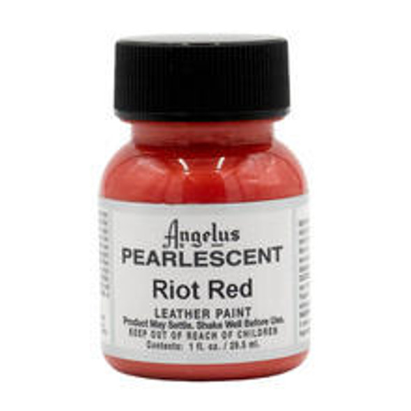 Angelus Pearlescent Leather Paint, 1 oz, Riot Red