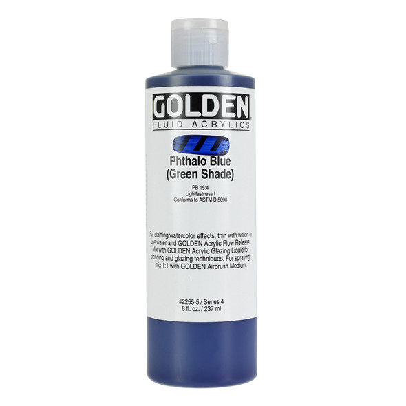 Golden Artist Colors Fluid Pthalo Blue Green Shade 8oz