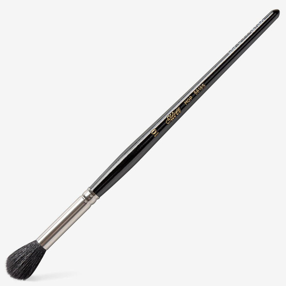 SILVER BRUSH LIMITED Silver Mop Short Handle Black Round 10