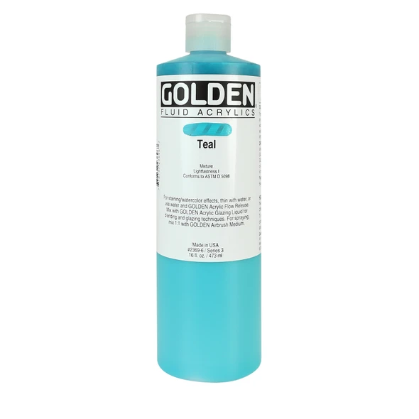 Golden Fluid Acrylic, 16oz., Teal