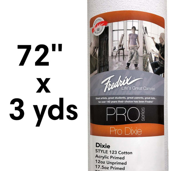  Fredrix PRO Dixie Canvas Roll, 12oz Duck Acrylic Primed, 72" x 3yds 