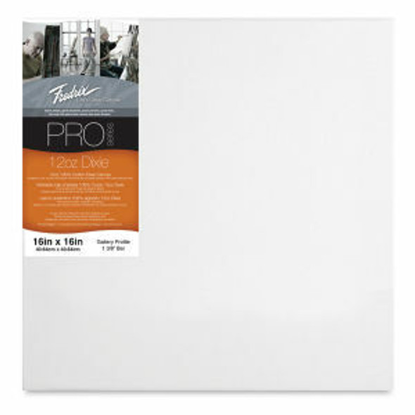 Fredrix Pro Series 12oz Dixie Stretched Canvas 16x16 1-3/8 Bars