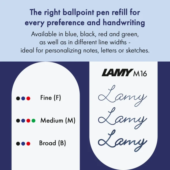 LAMY M16 Ballpoint Pen Refill, Black, Medium