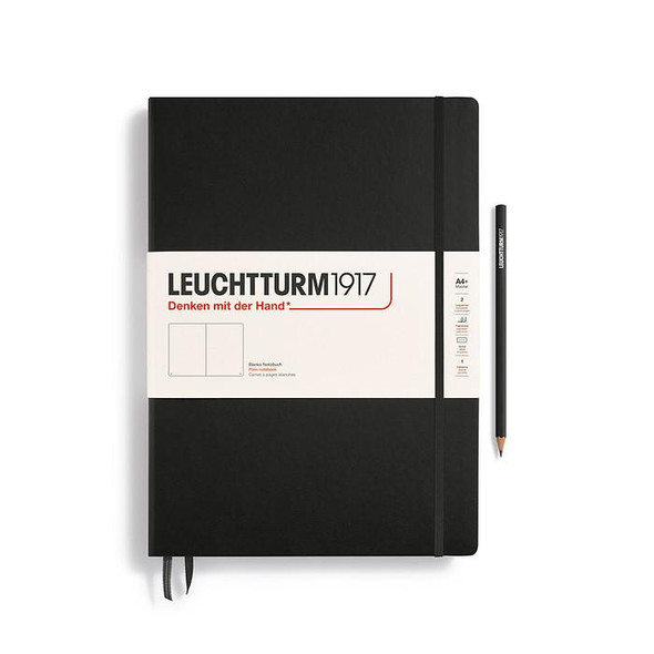 Leuchtturm 1917 Leuchtturm Hardcover Notebook, Black, Master Classic (A4+), 235 p., plain