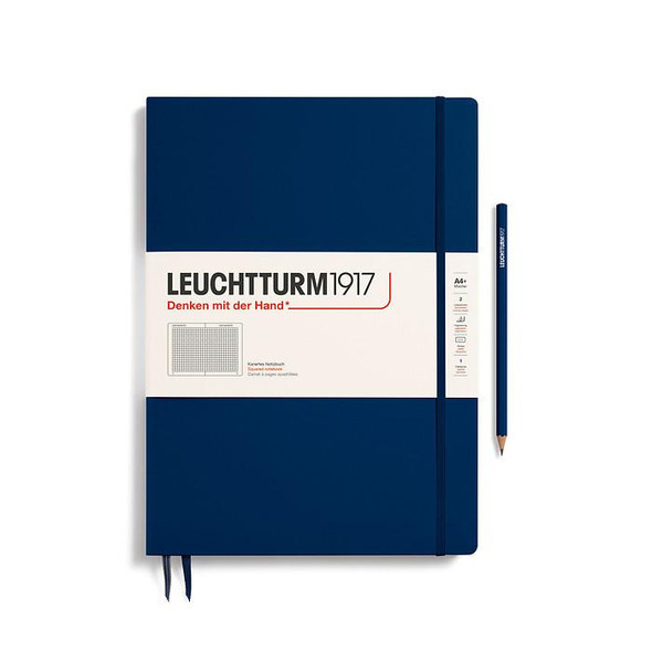 Leuchtturm 1917 Leuchtturm Hardcover Notebook, Navy, Master Slim (A4+), 123 p., squared