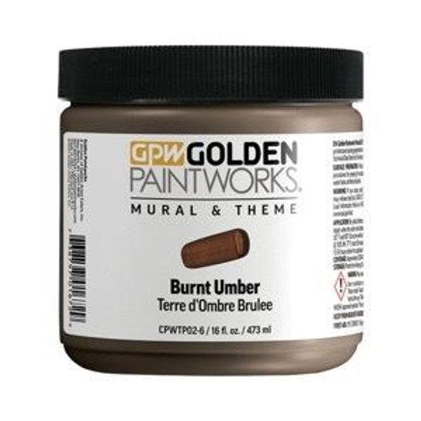 Golden Artist Colors Mural and Theme Burnt Umber 16oz