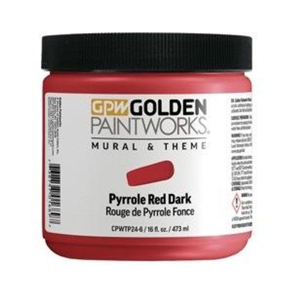 Golden Artist Colors Mural and Theme Pyrrole Red Dark 16oz